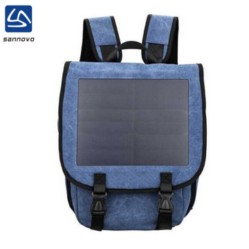 sannovo wholesale multipurpose fashion outdoor canvas solar backpack charger